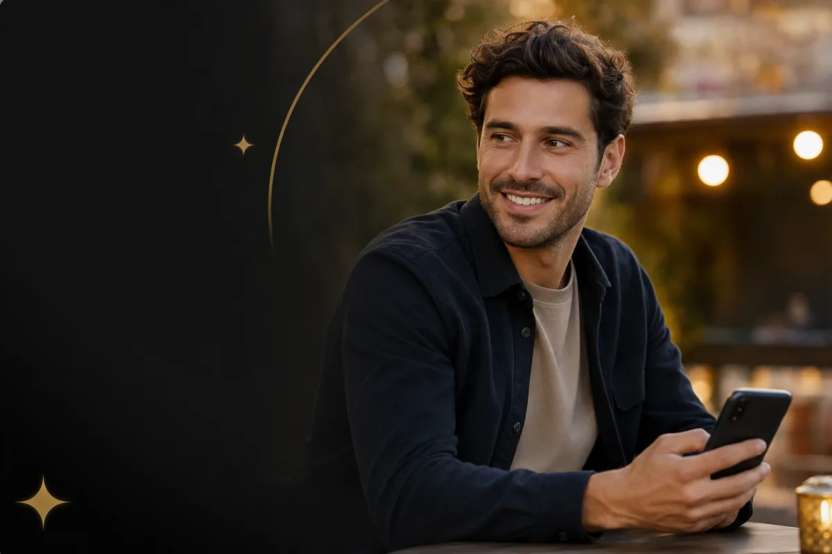 Realistic AI dating photo cover for Tinder, Hinge, and Bumble profiles
