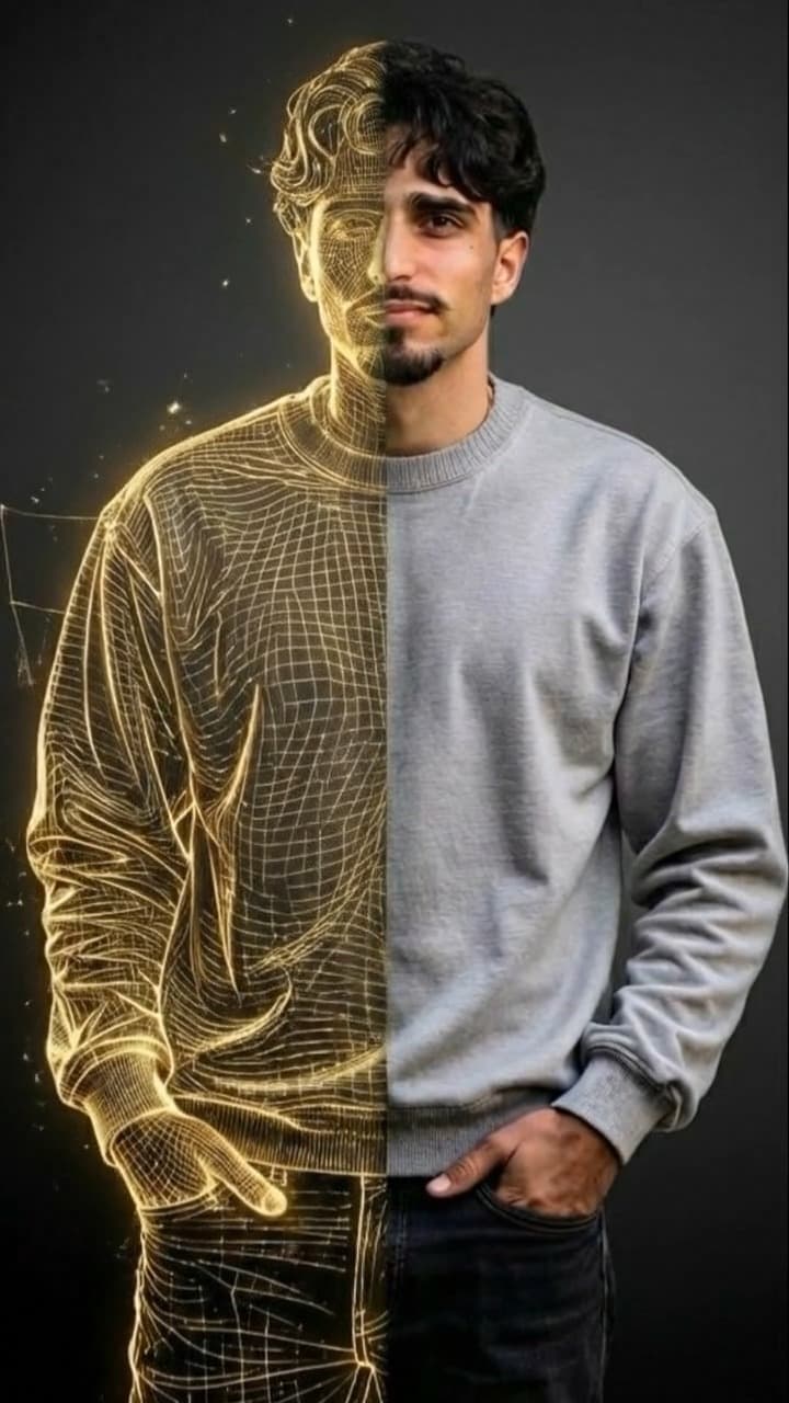 AI model training process showing how Charmd generates realistic dating photos from selfies